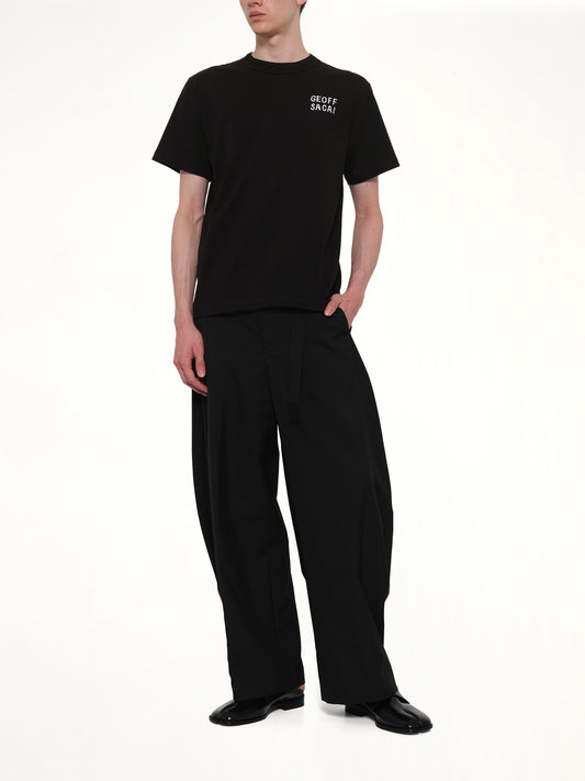 Geoff Sacai Embroidery T-Shirt in Black