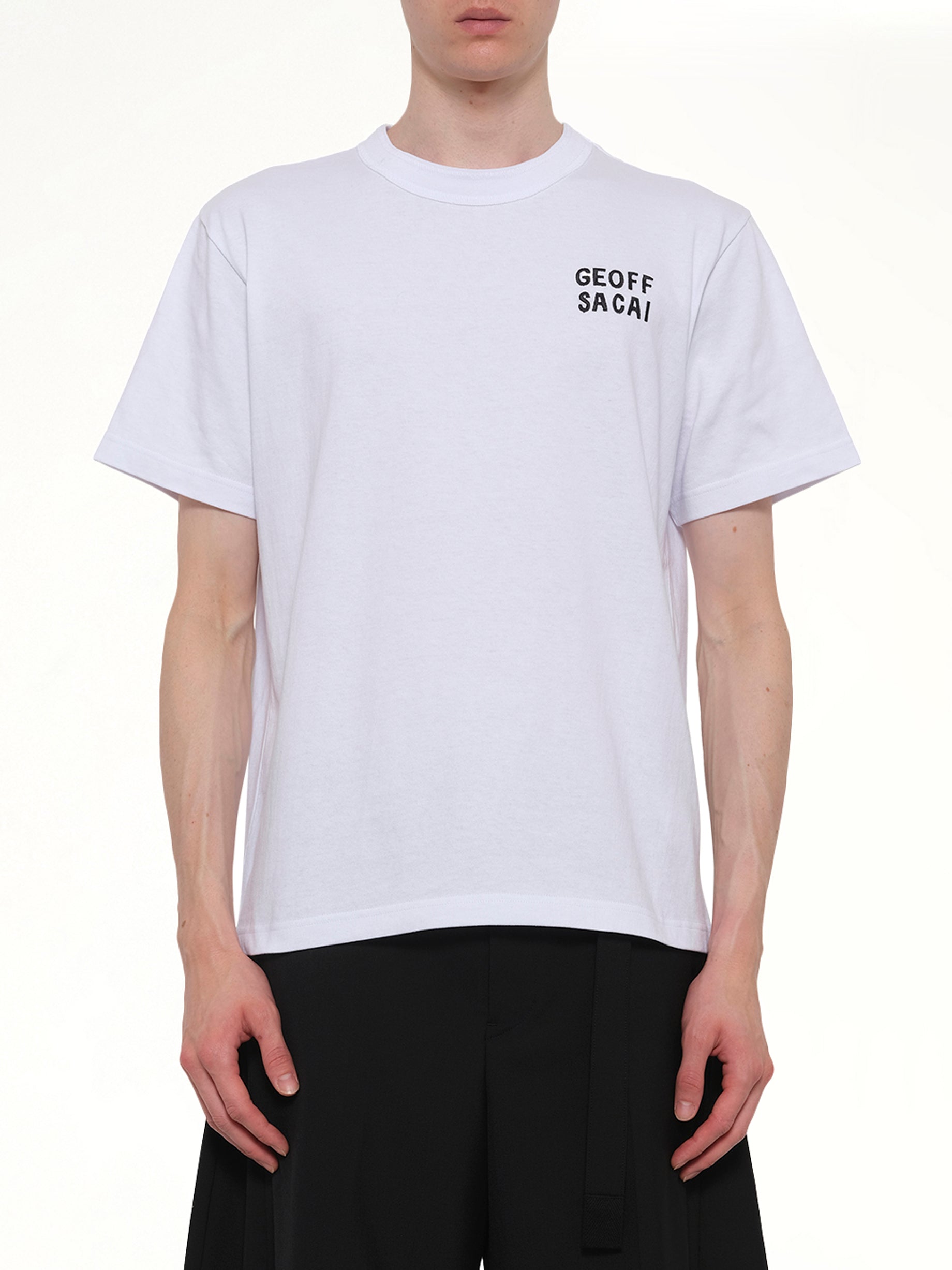 Geoff Sacai Embroidery T-Shirt in White