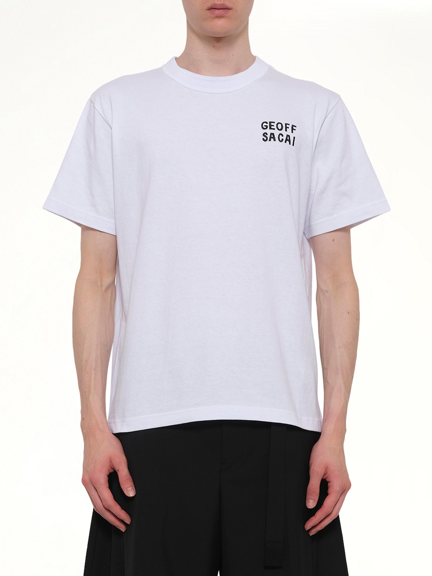 Geoff Sacai Embroidery T-Shirt in White