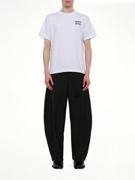 Geoff Sacai Embroidery T-Shirt in White