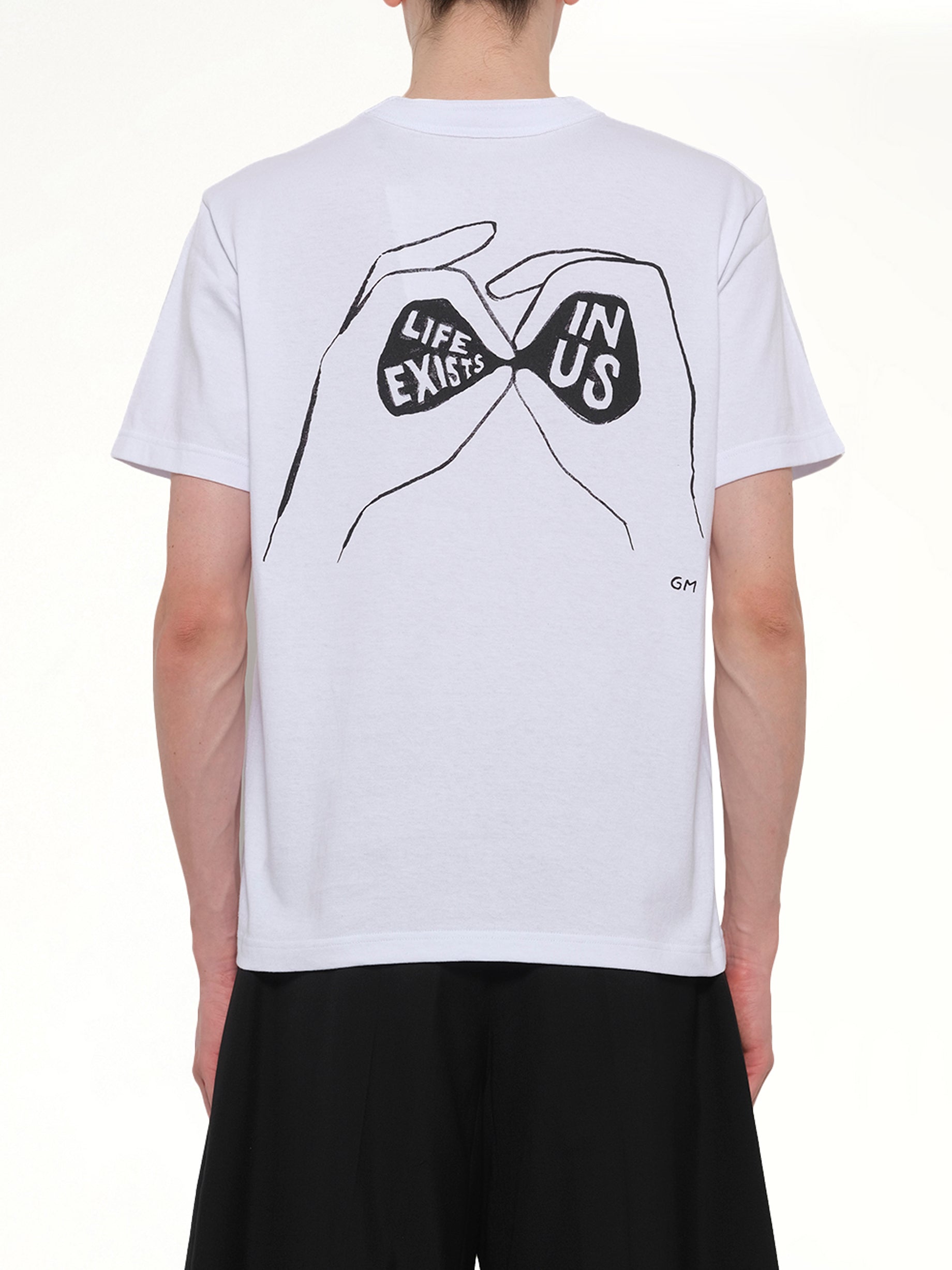 SACAI Geoff Sacai Embroidery T-Shirt in White Back View from MARAIS