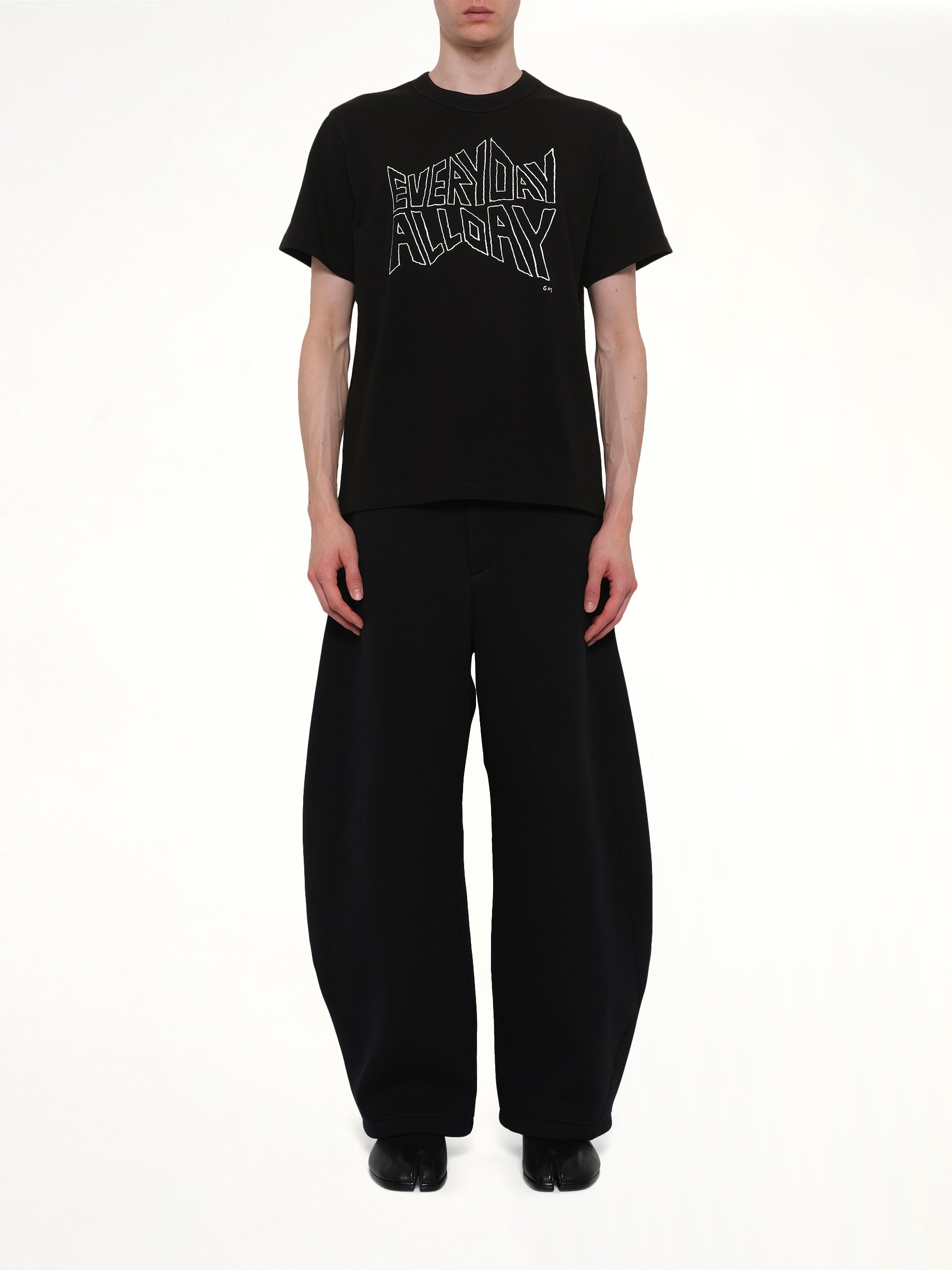 SACAI Geoff Sacai Print T-Shirt in Black Model View from MARAIS