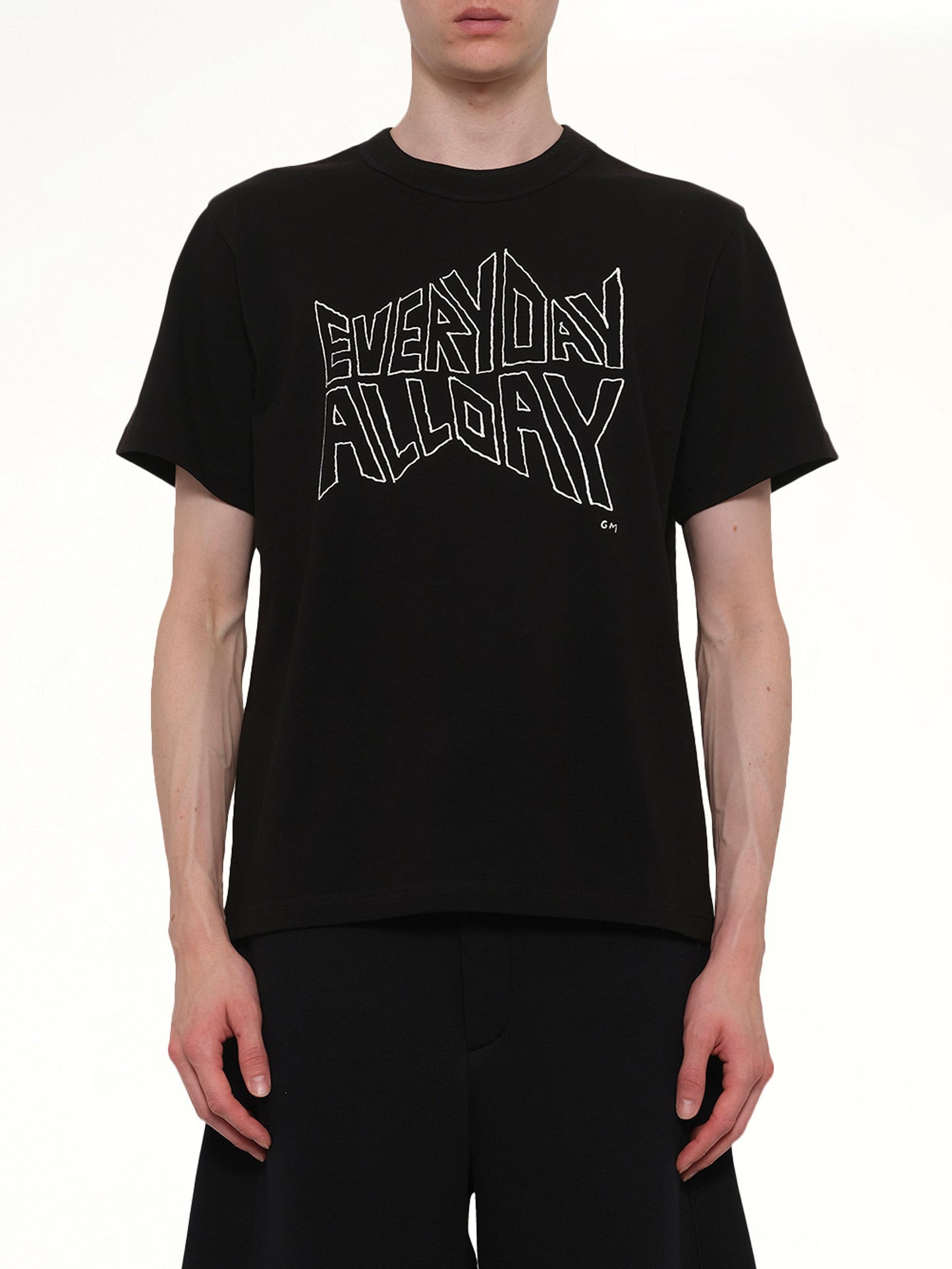 Geoff Sacai Print T-Shirt in Black