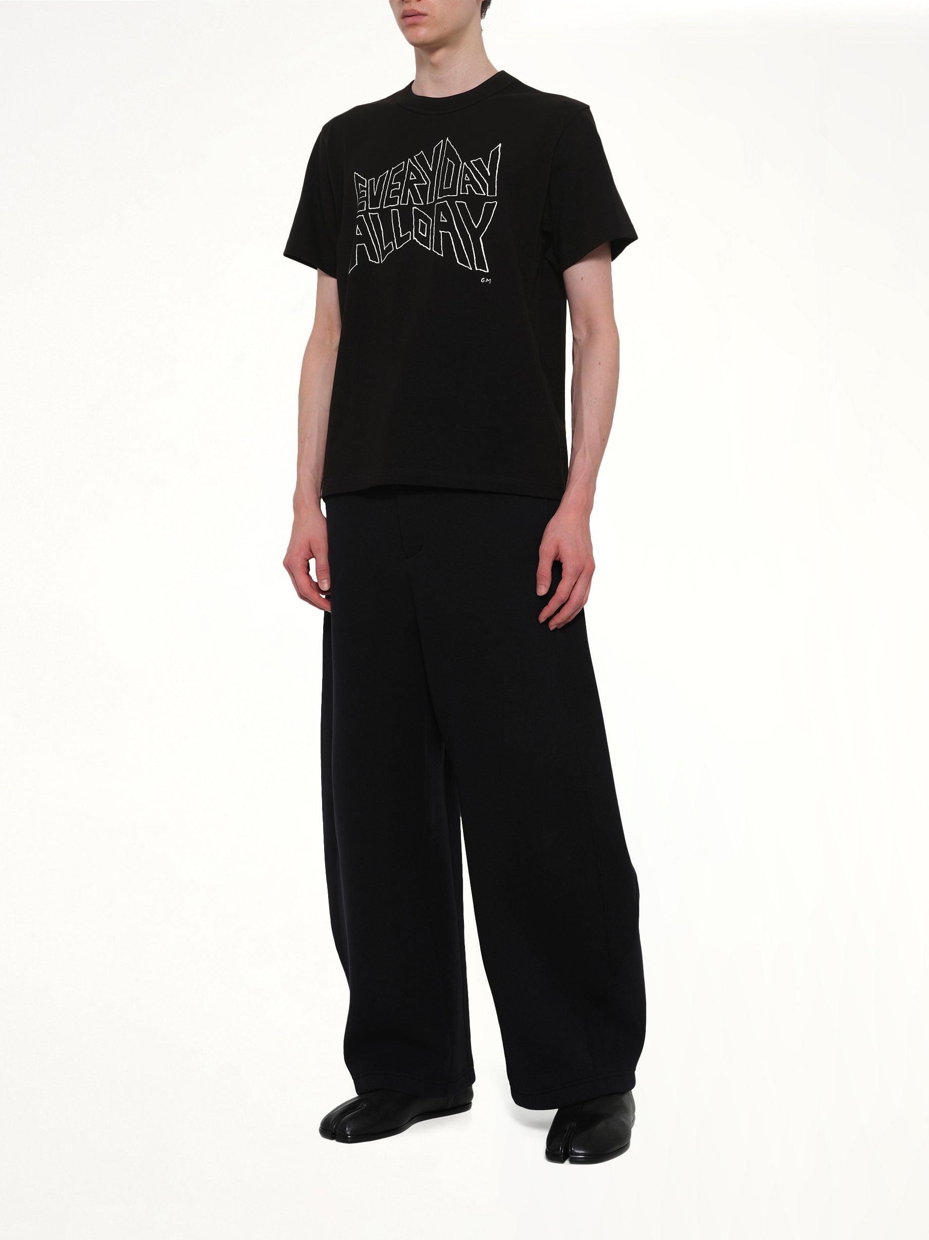 SACAI Geoff Sacai Print T-Shirt in Black Full Reference from MARAIS