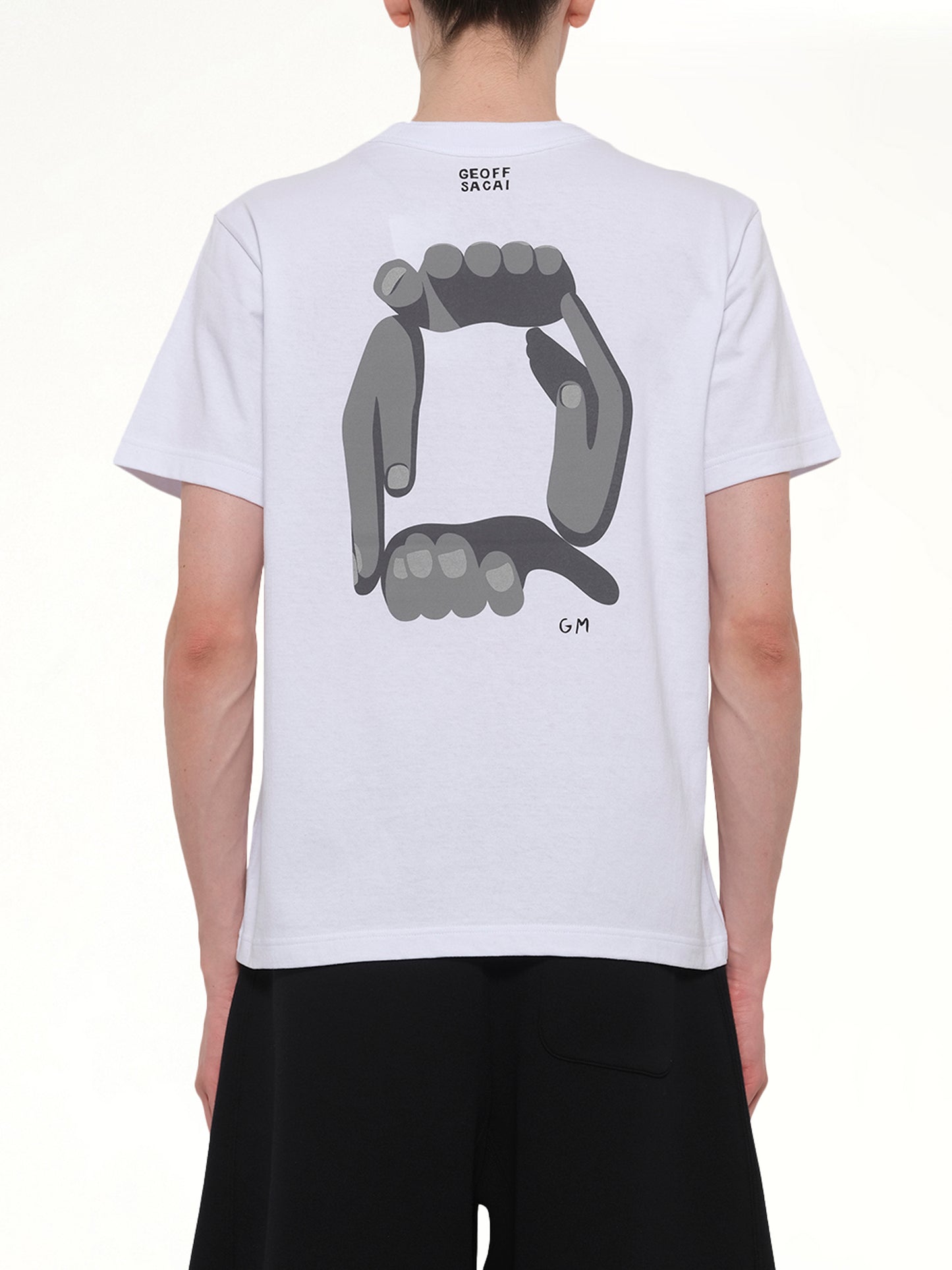 Geoff Sacai Print T-Shirt in White