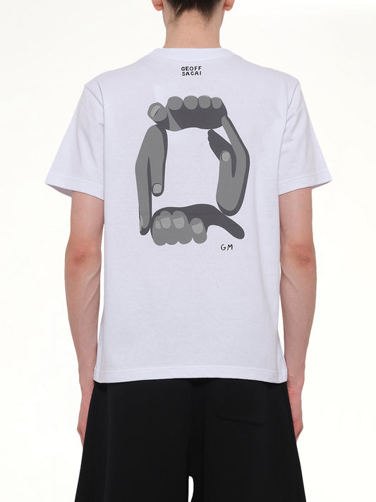 Geoff Sacai Print T-Shirt in White