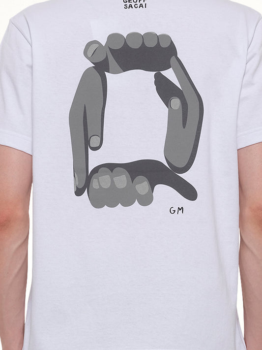 Geoff Sacai Print T-Shirt in White
