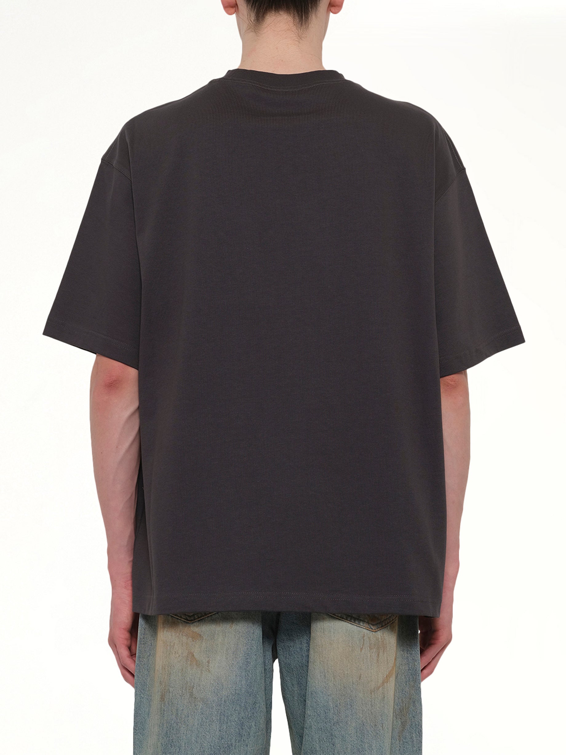 WE11DONE Love Logo T-Shirt in Charcoal Back View from MARAIS
