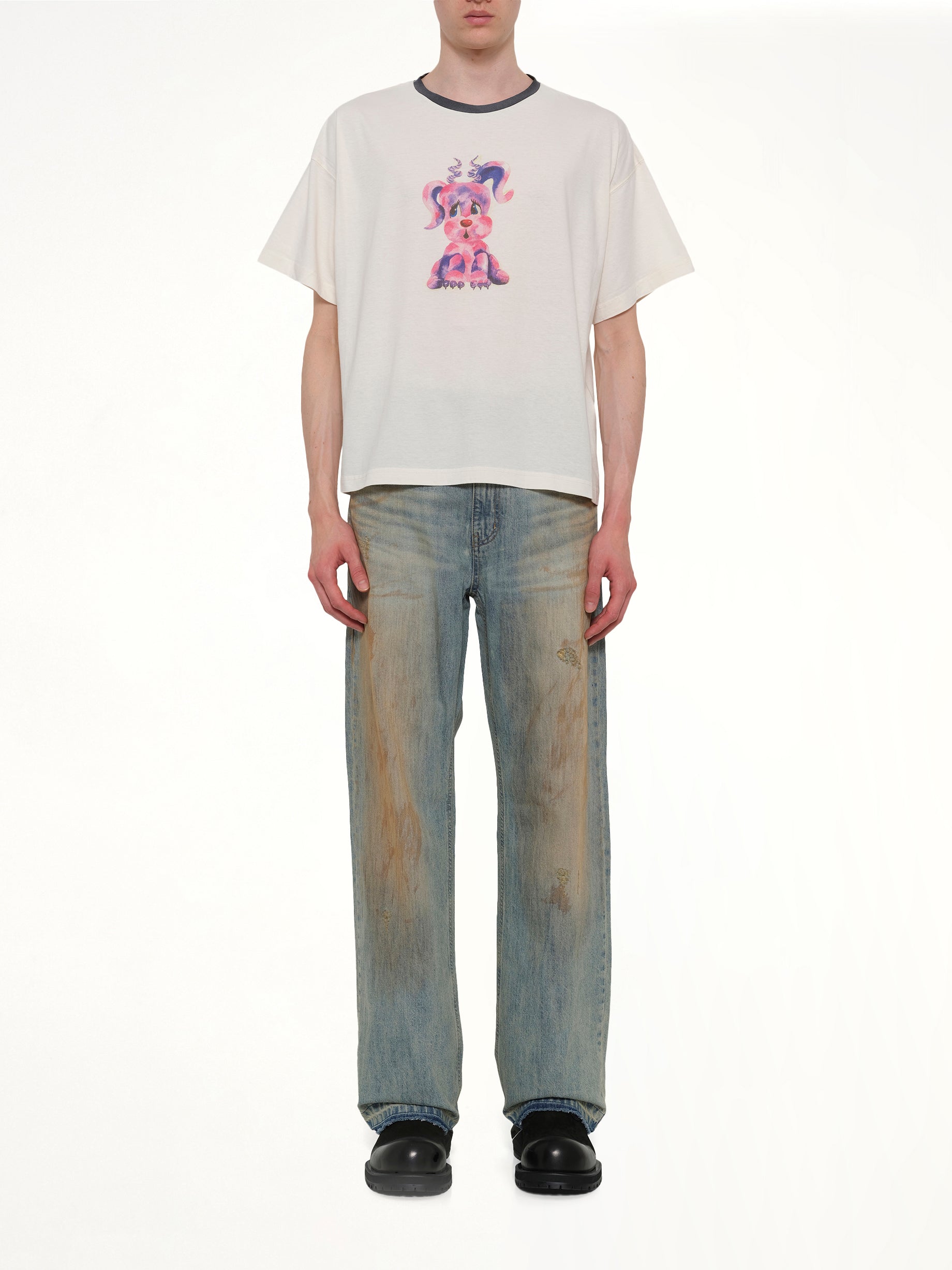 WE11DONE Monster T-Shirt in Black Model View from MARAIS