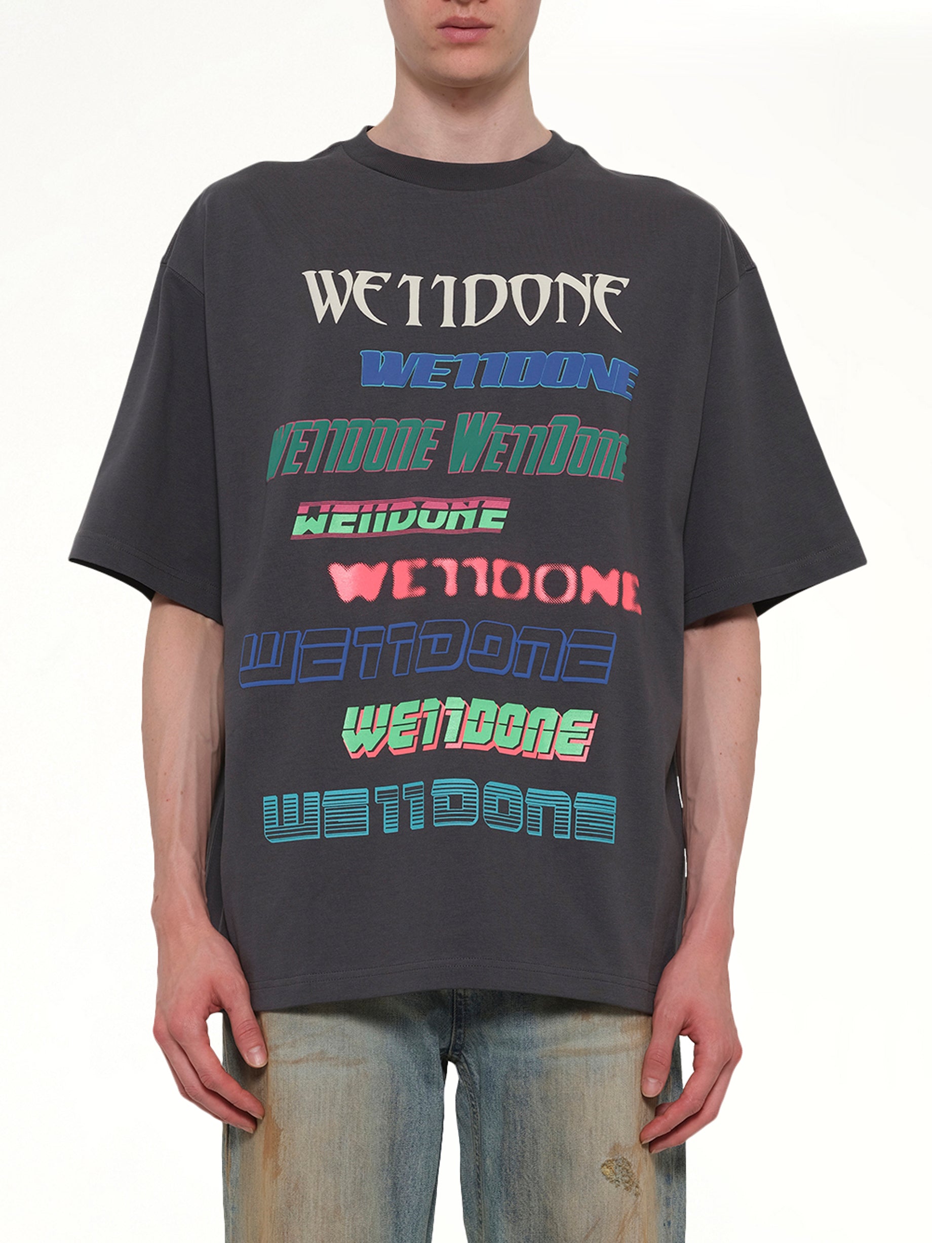 Multi Logo T-Shirt in Charcoal