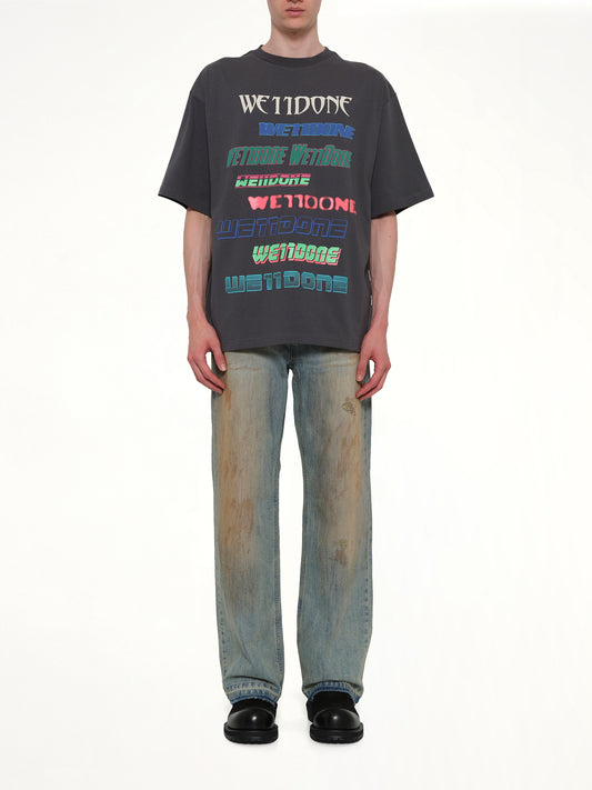 Multi Logo T-Shirt in Charcoal