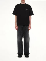 Wave Logo Short Sleeve T-Shirt in Black