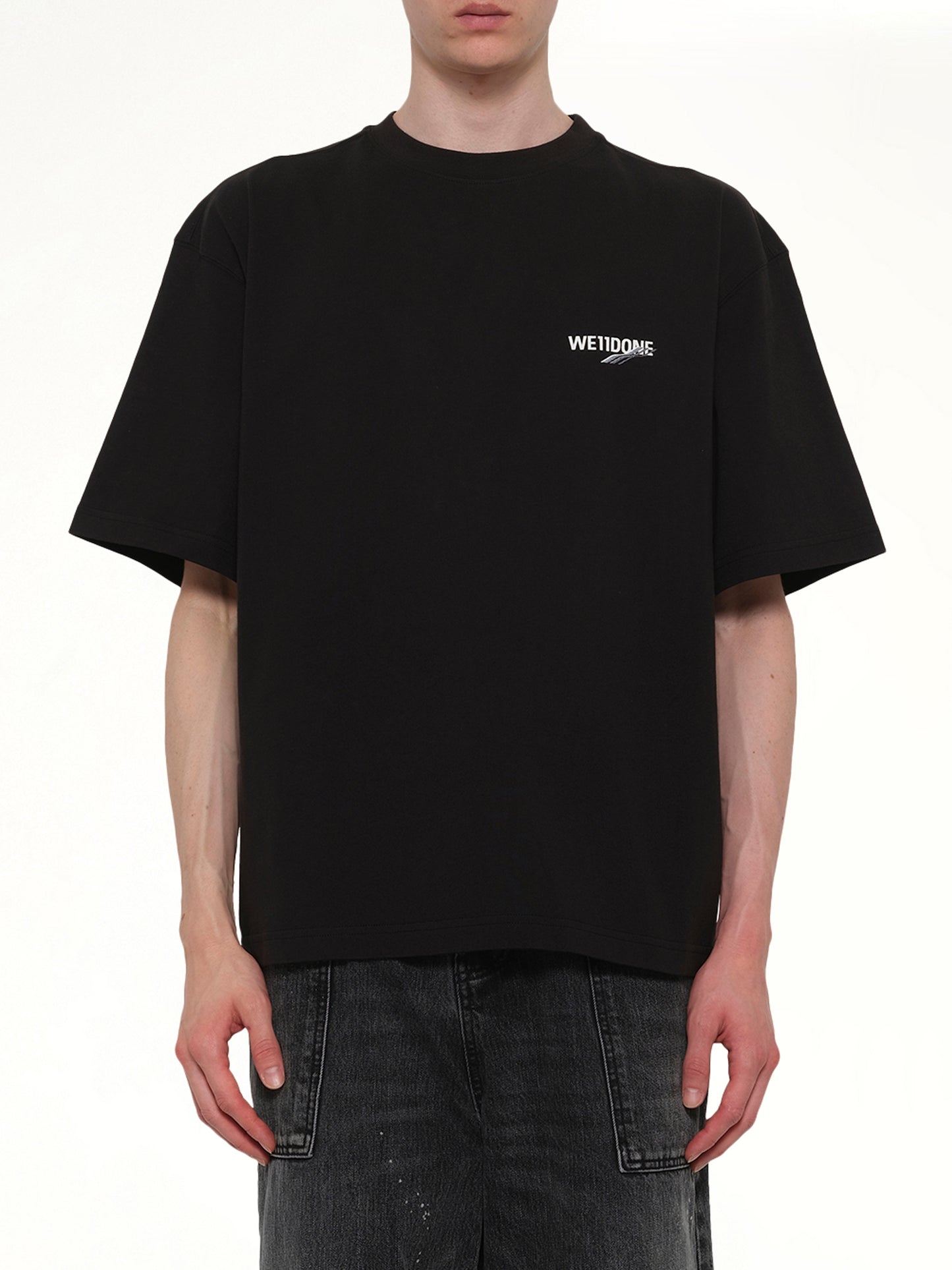 Wave Logo Short Sleeve T-Shirt in Black
