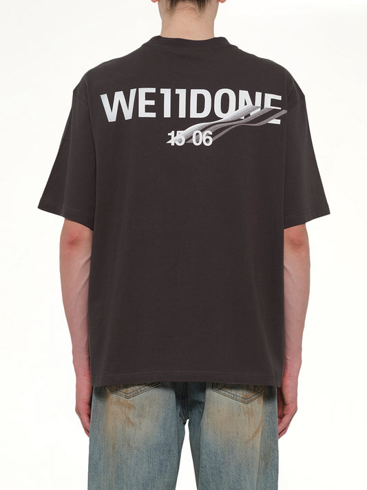 Wave Logo Short Sleeve T-Shirt in Charcoal