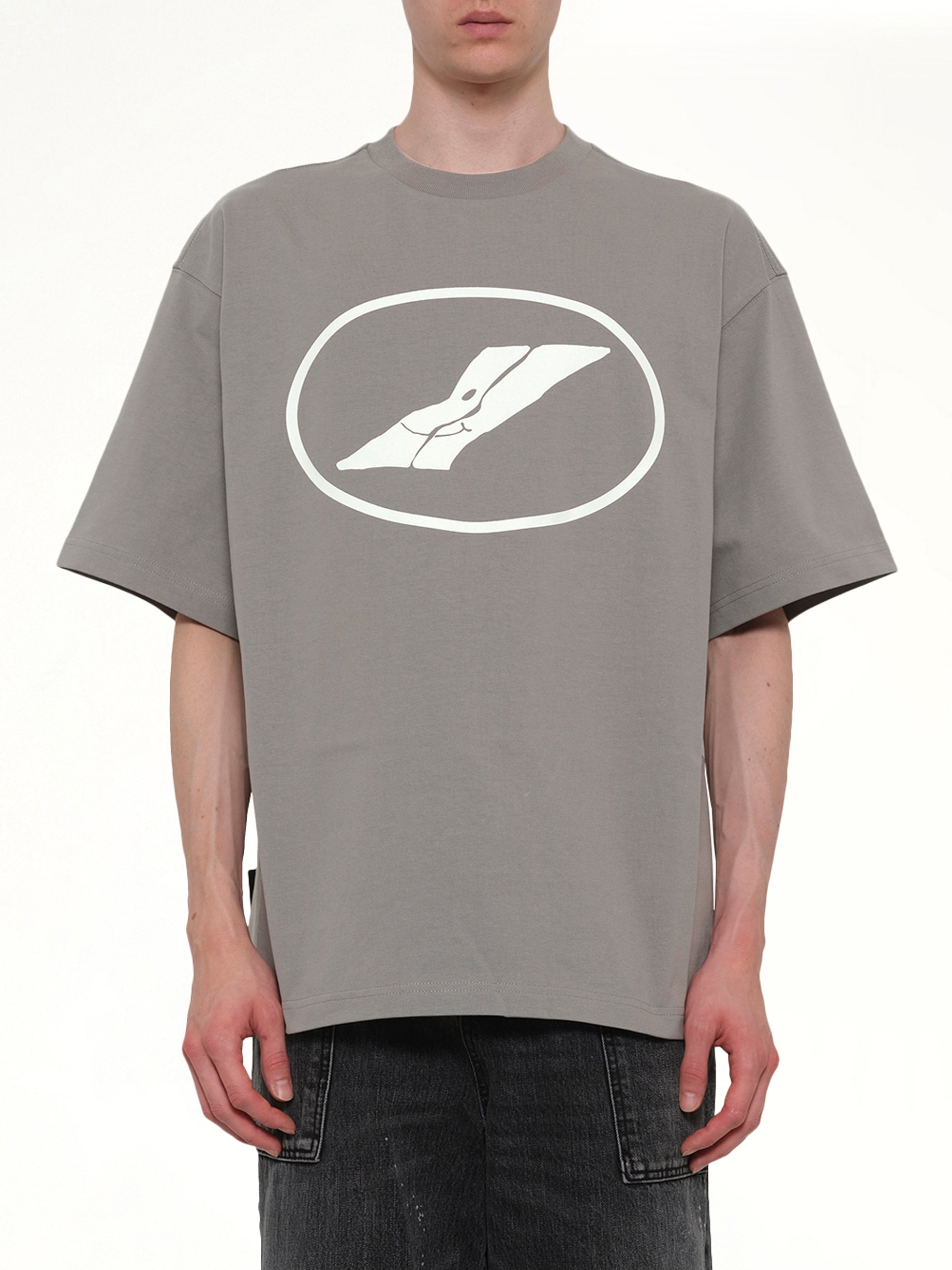 We11done Print T-Shirt in Grey