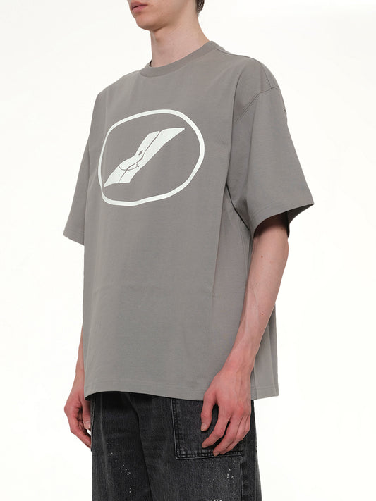 We11done Print T-Shirt in Grey