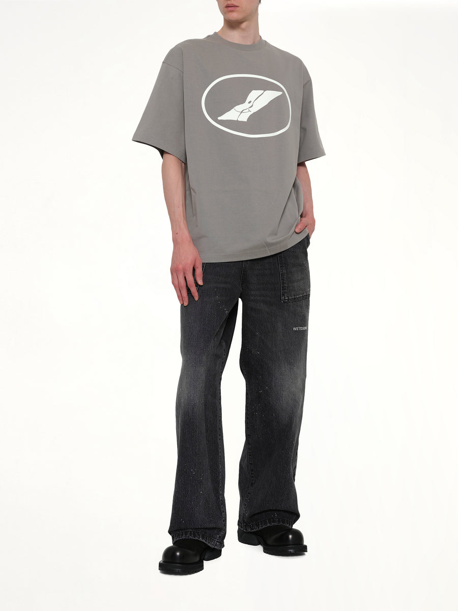 We11done Print T-Shirt in Grey