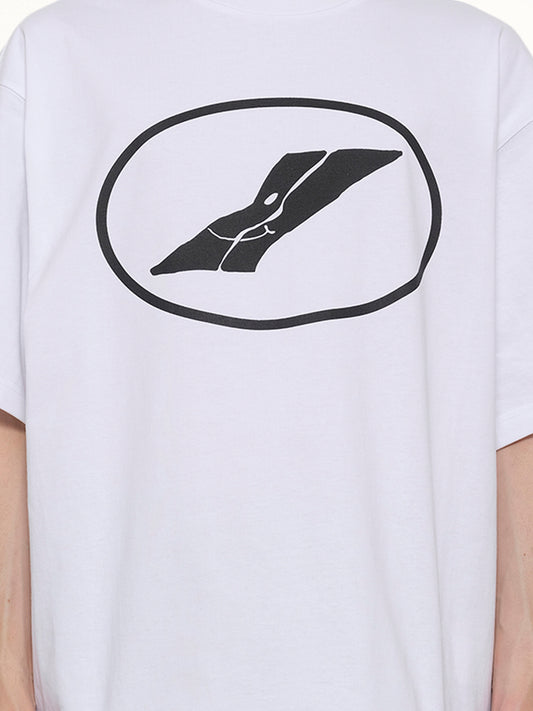 We11done Print T-Shirt in White