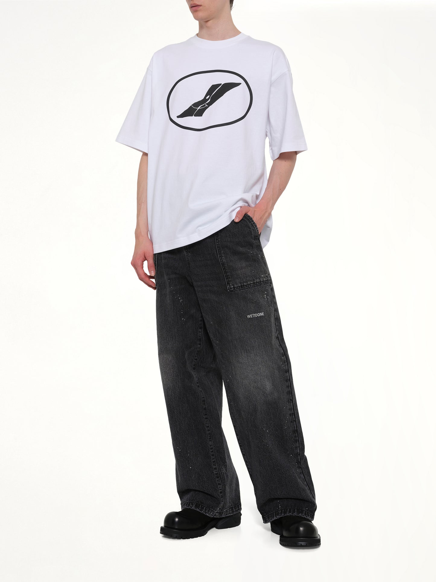 We11done Print T-Shirt in White