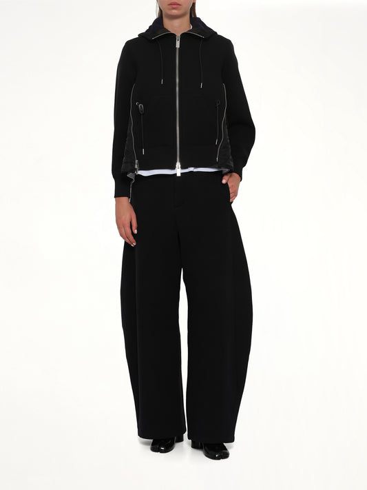 Sponge Sweat x Nylon Twill Hoodie in Black