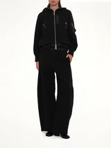 Sponge Sweat x Nylon Twill Small Hoodie in Black