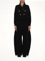 Cotton Cashmere Knit Jacket in Black