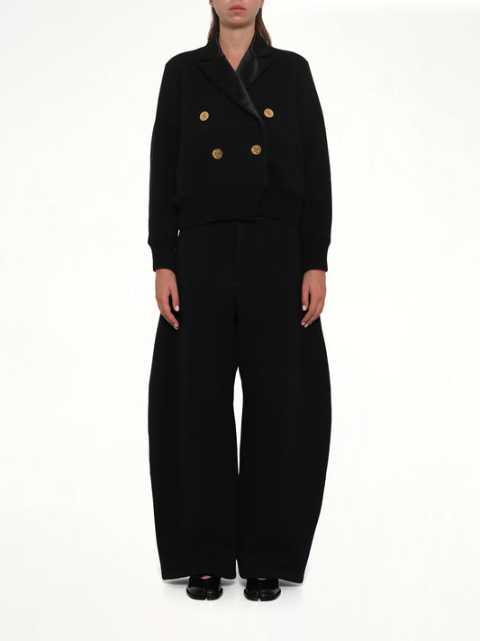 Cotton Cashmere Knit Jacket in Black