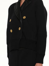 Cotton Cashmere Knit Jacket in Black