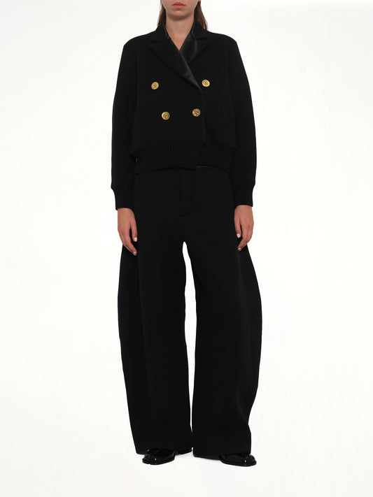 Cotton Cashmere Knit Jacket in Black