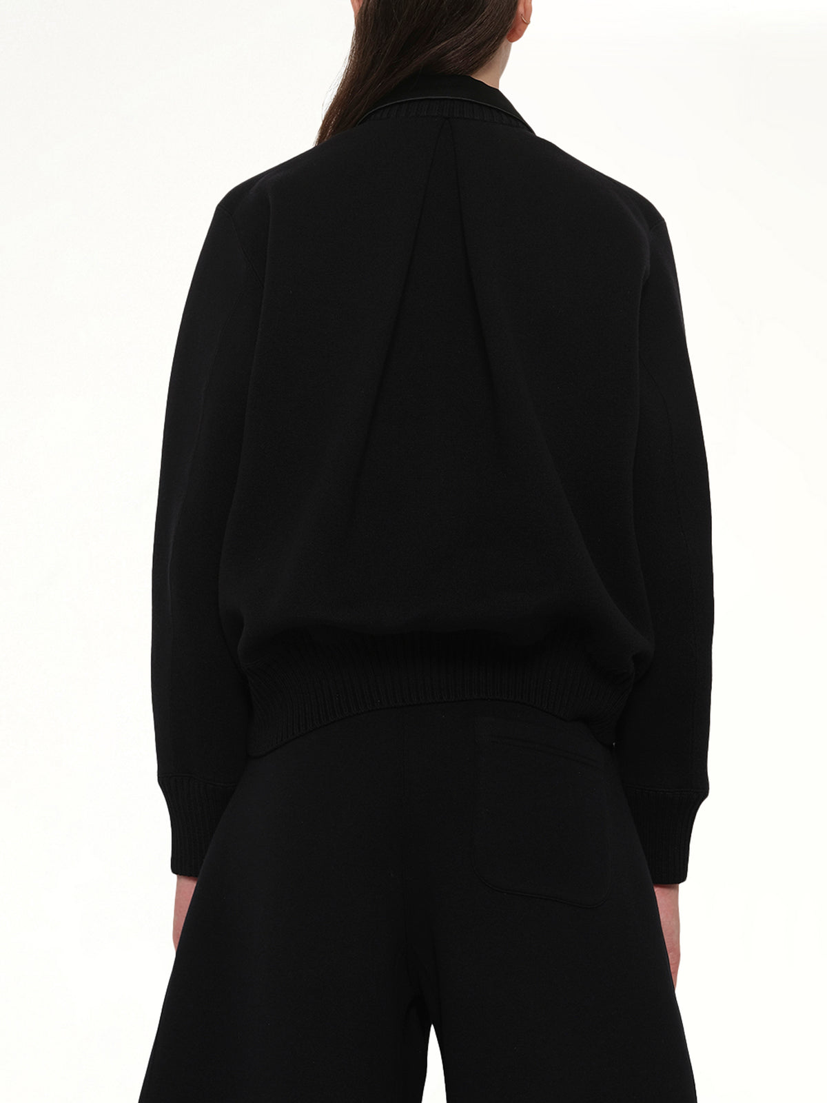Cotton Cashmere Knit Jacket in Black