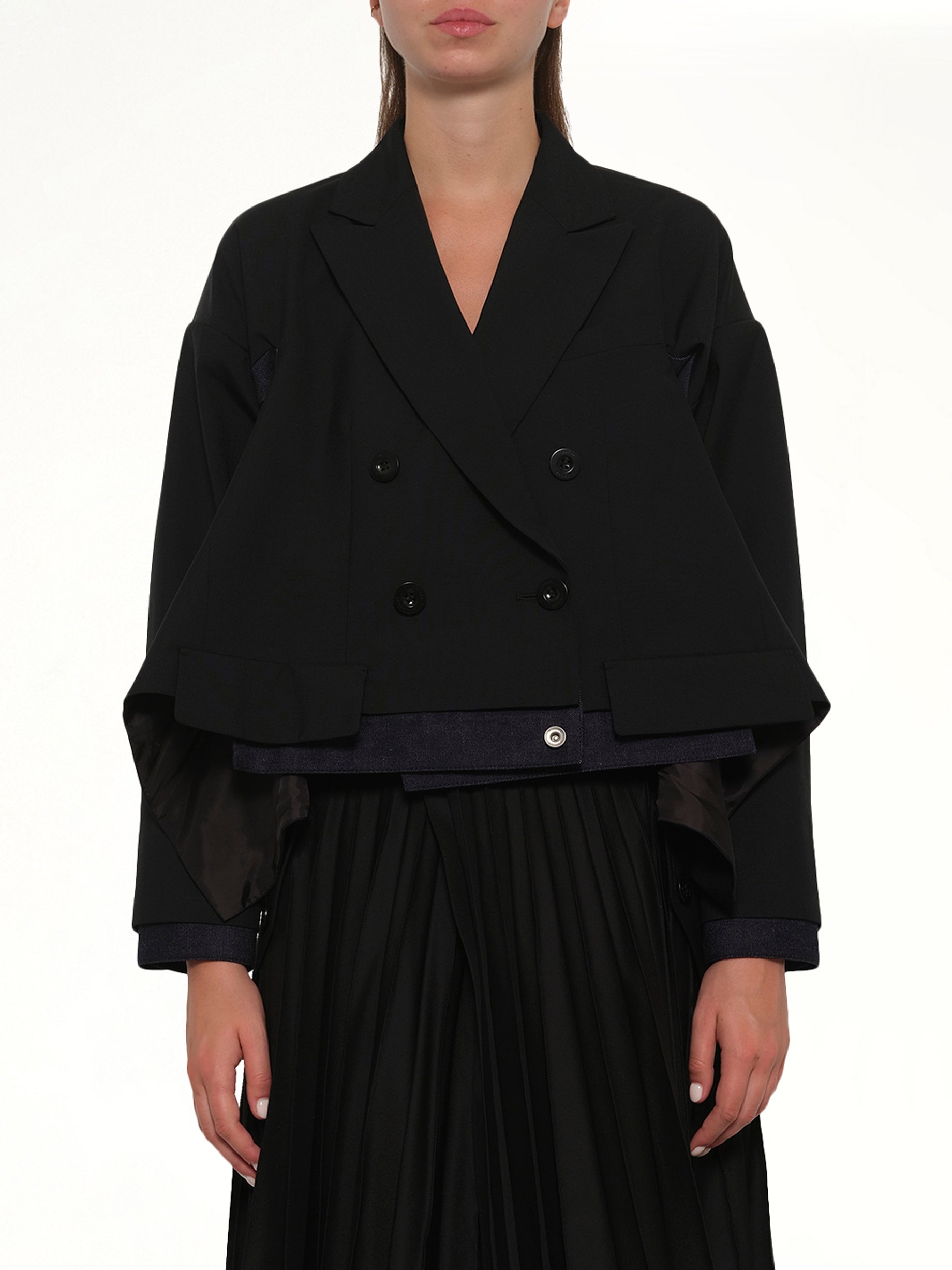 Suiting x Denim Jacket in Black/Indigo