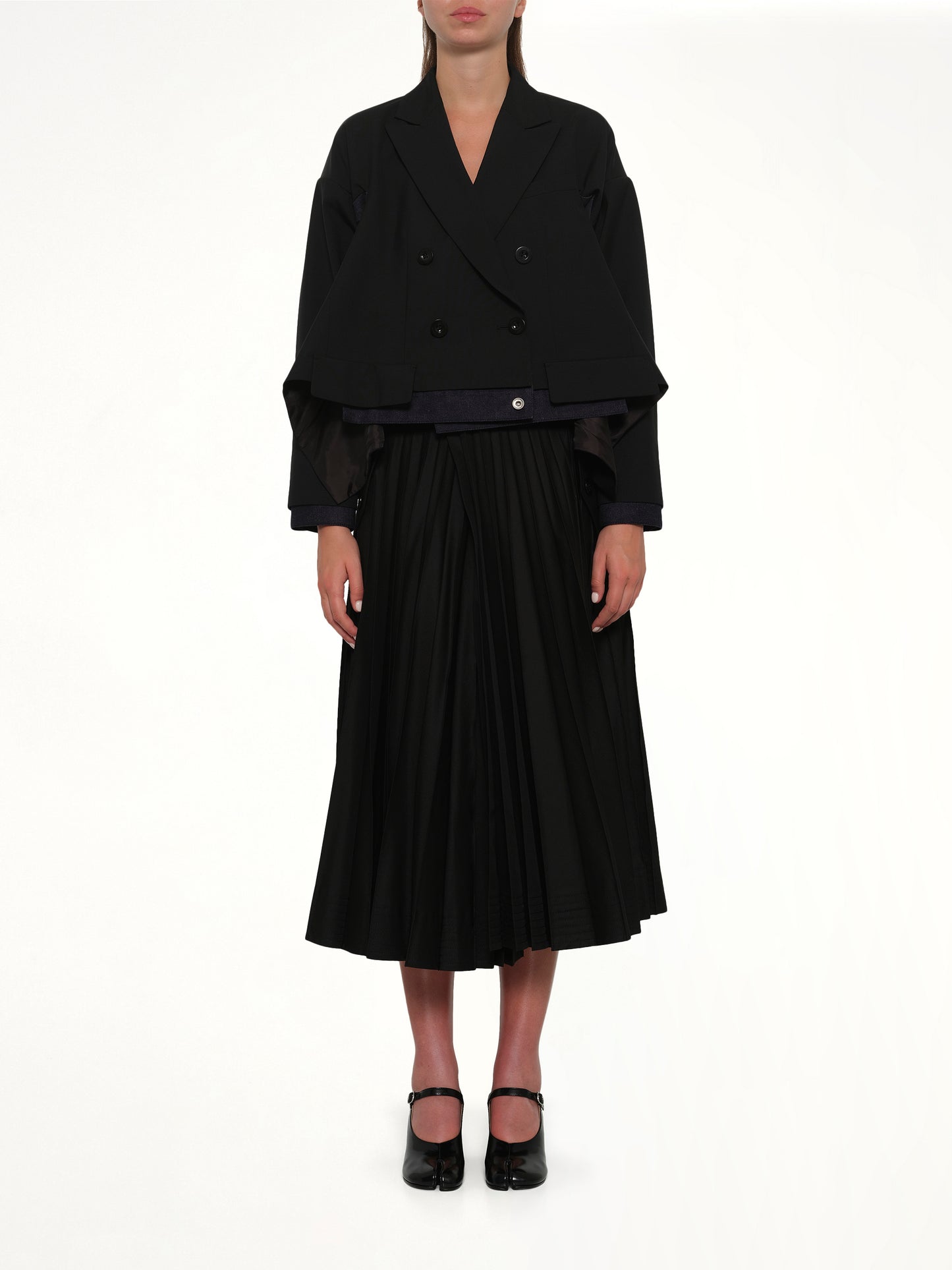 Suiting x Denim Jacket in Black/Indigo