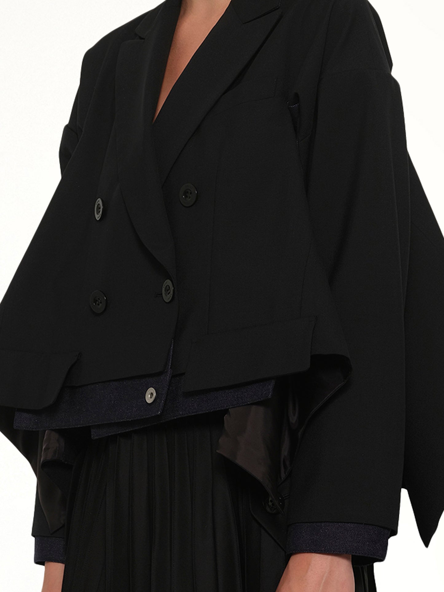 Suiting x Denim Jacket in Black/Indigo