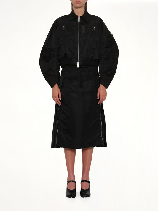 Cotton Chino x Nylon Twill Blouson in Black