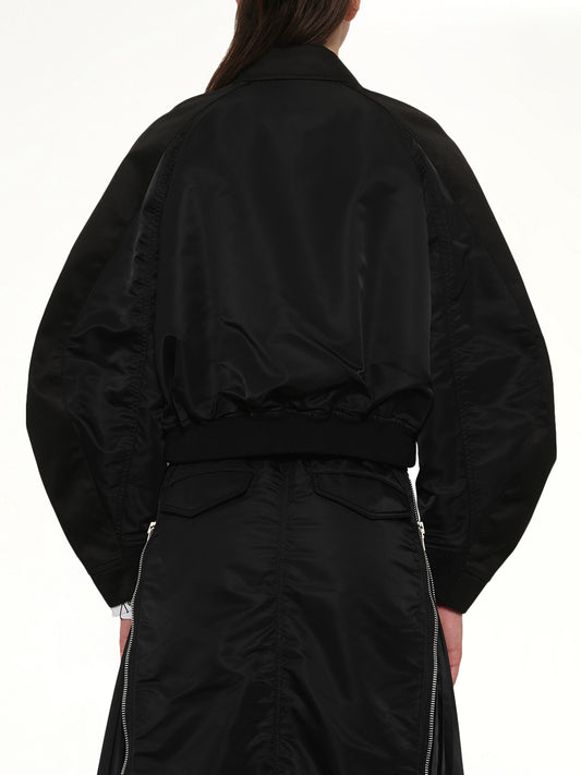 Cotton Chino x Nylon Twill Blouson in Black