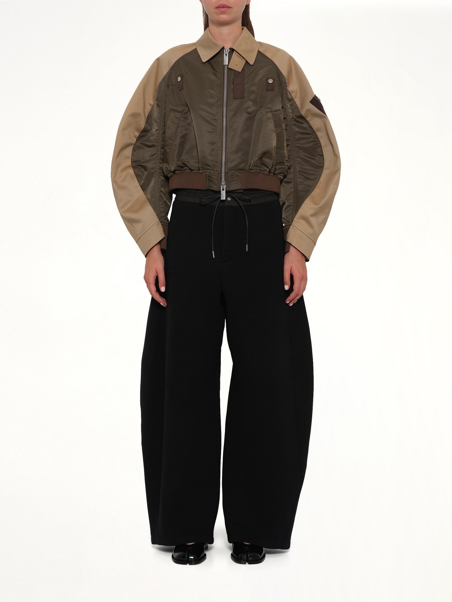 Cotton Chino x Nylon Twill Blouson in Khaki/Beige