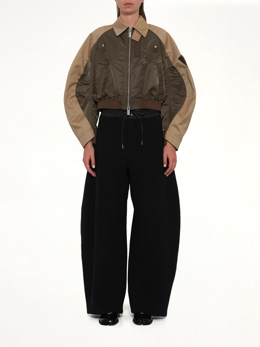 Cotton Chino x Nylon Twill Blouson in Khaki/Beige