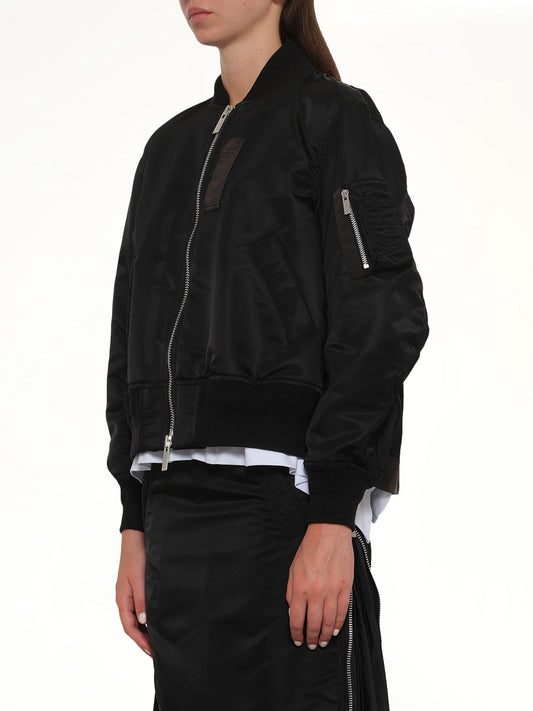 Nylon Twill Blouson in Black