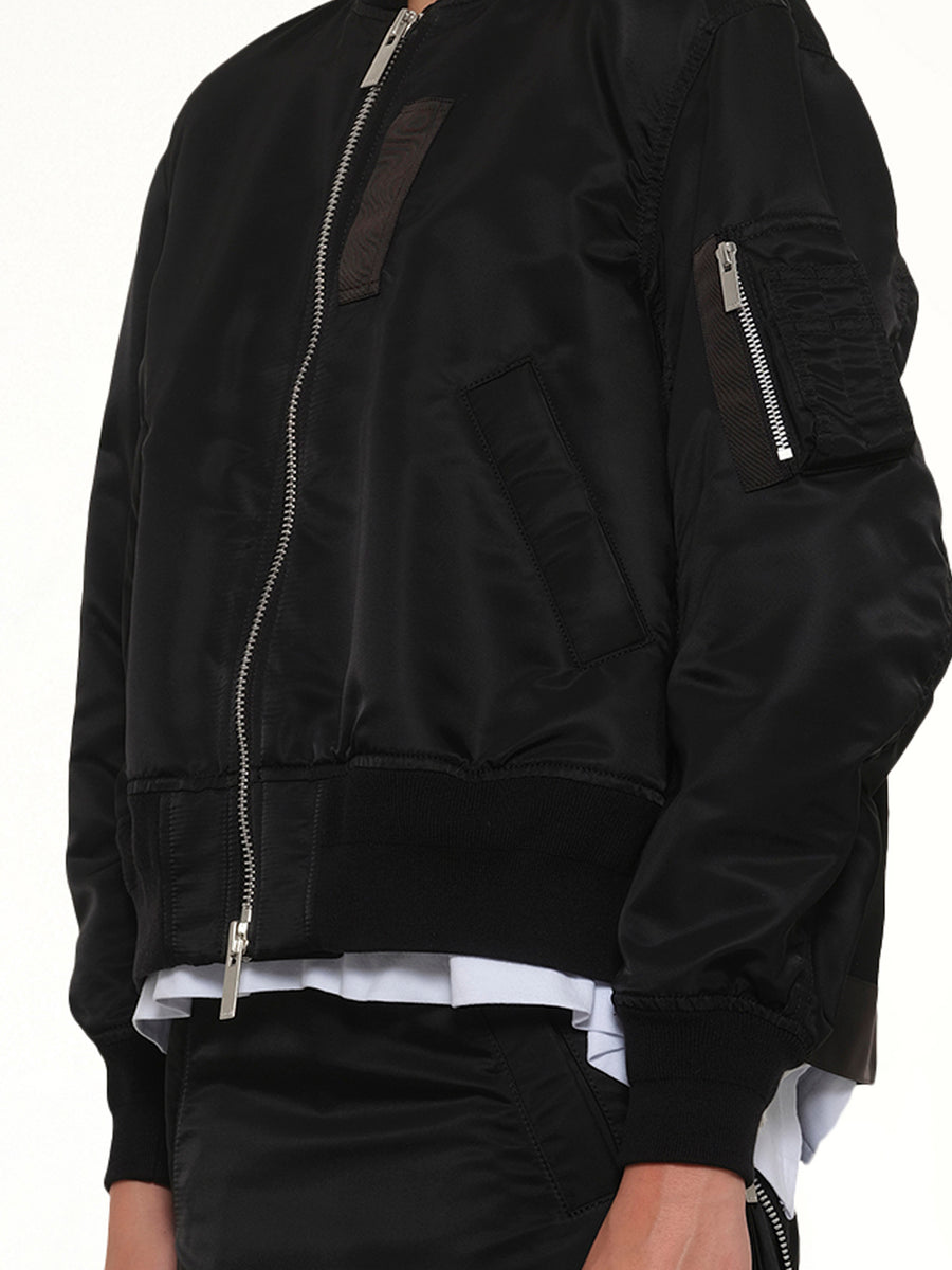 Nylon Twill Blouson in Black