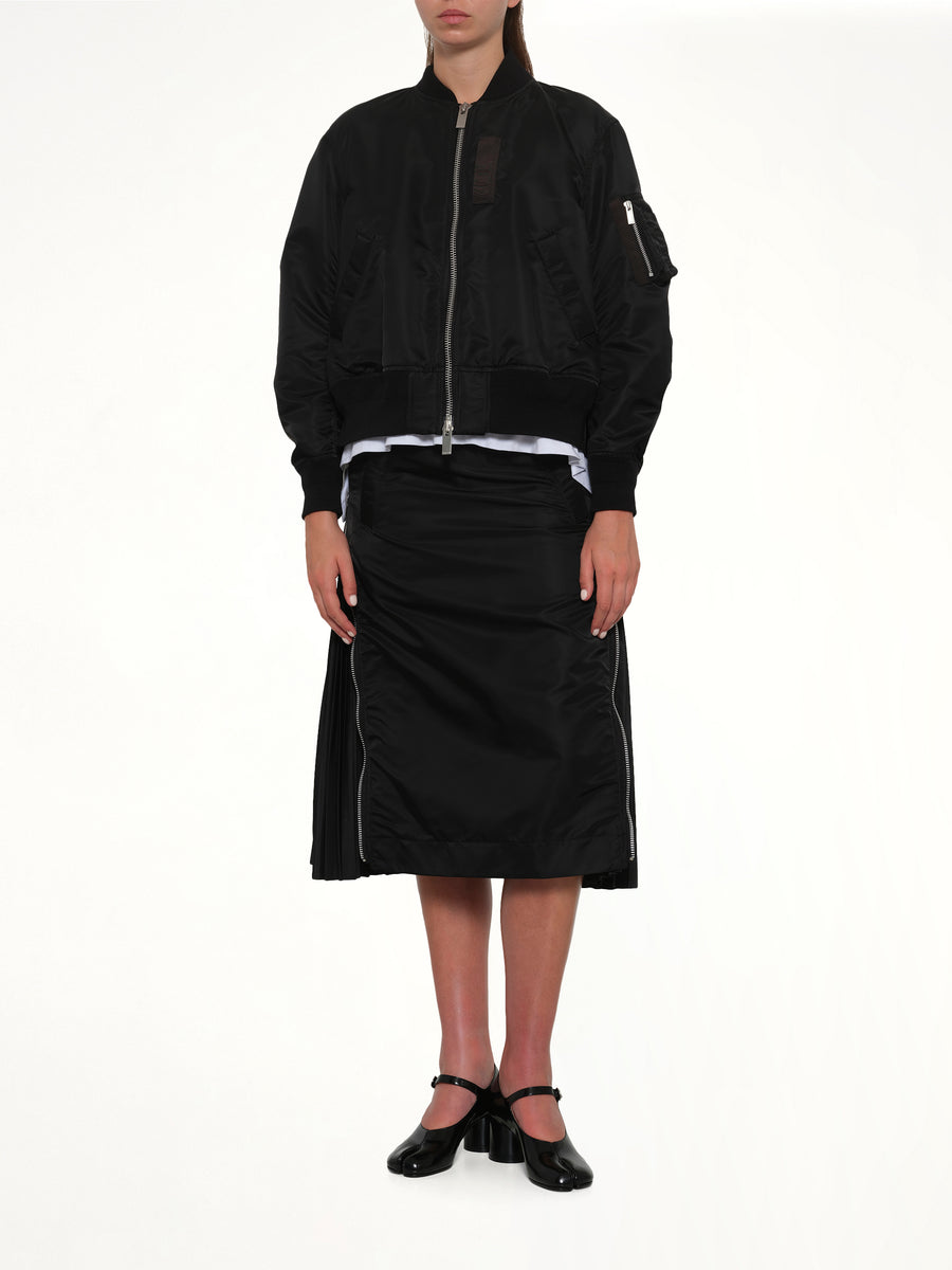 Nylon Twill Blouson in Black