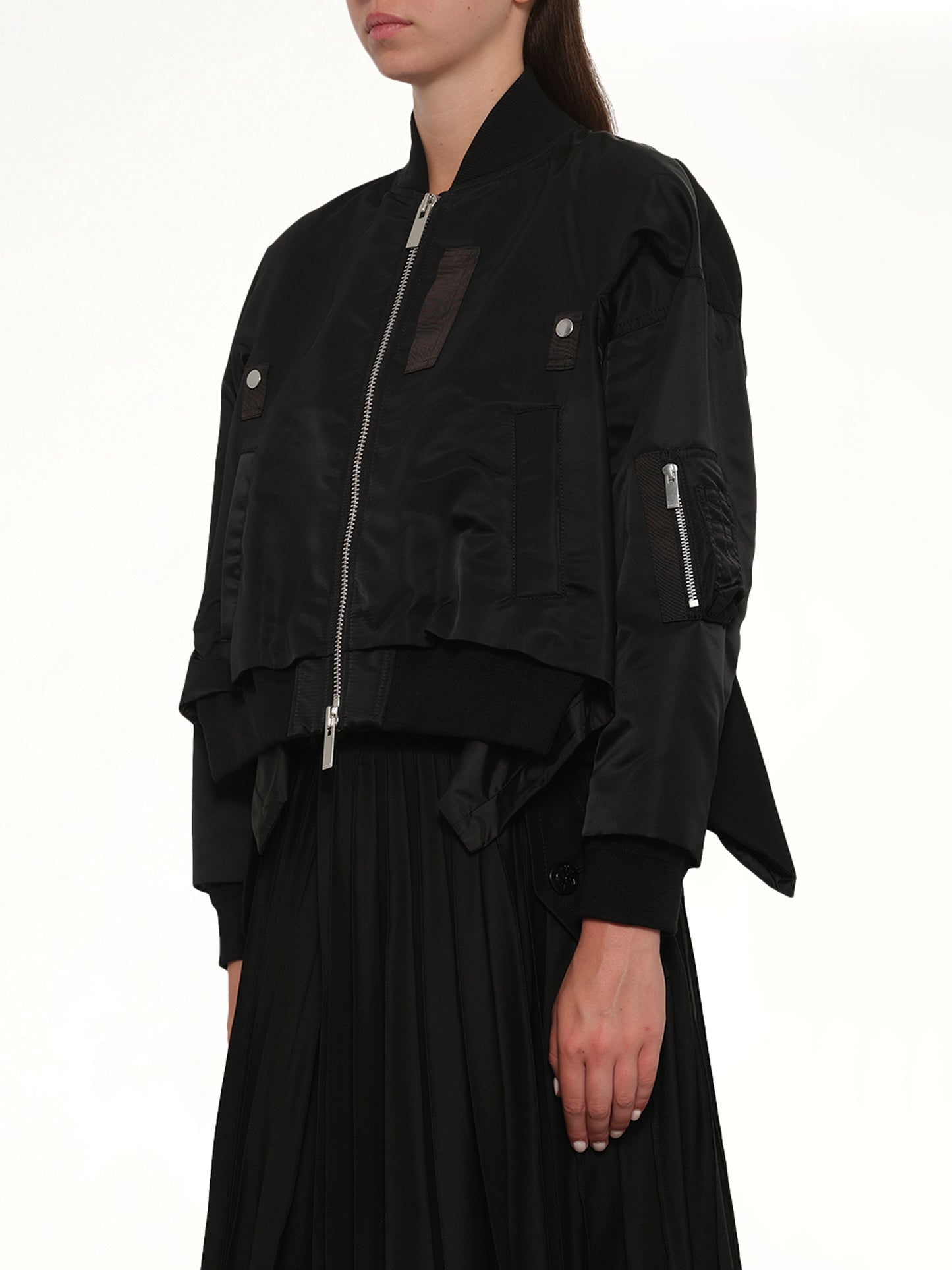Nylon Twill Blouson in Black