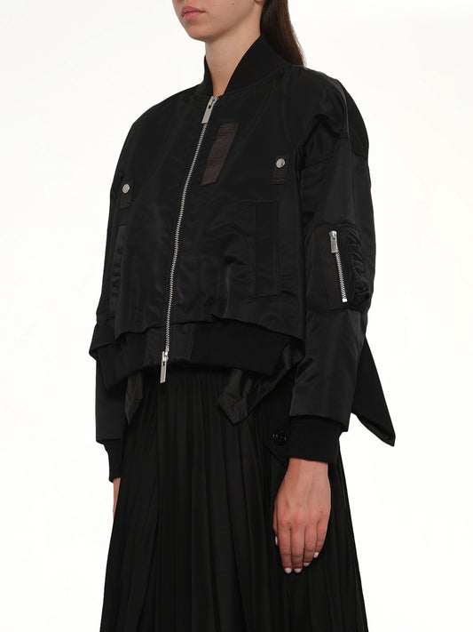 Nylon Twill Blouson in Black