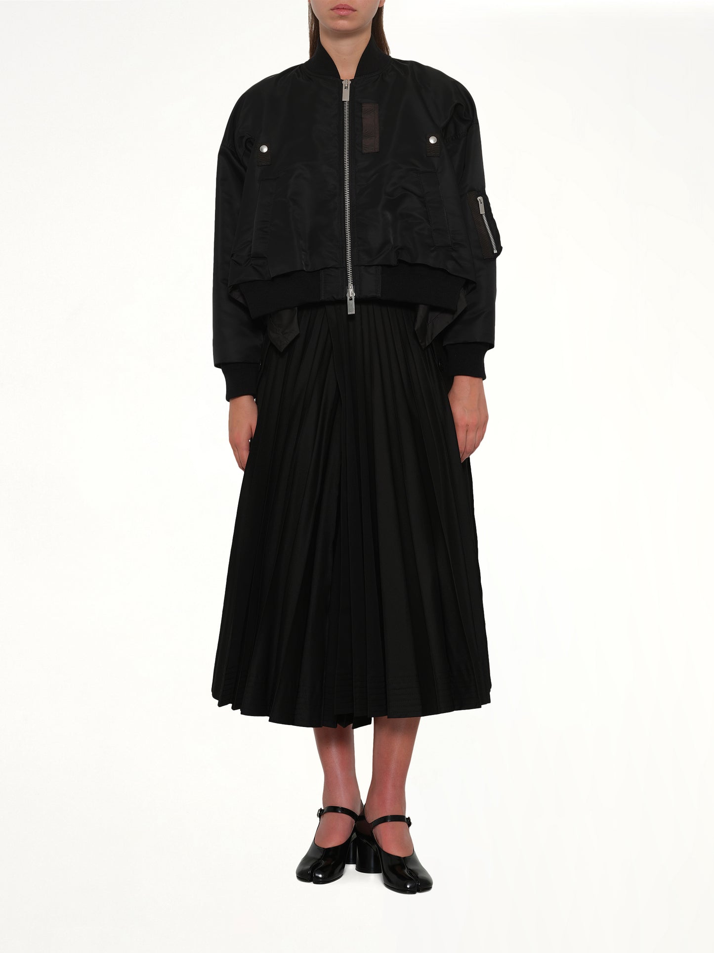 Nylon Twill Blouson in Black