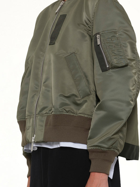 Nylon Twill Blouson in Khaki