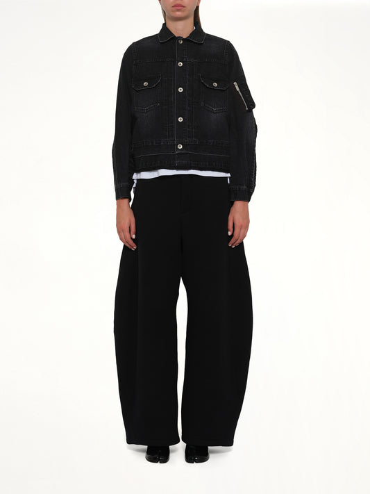 Denim x Nylon Twill Jacket in Black