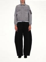 Denim x Nylon Twill Jacket in Gray