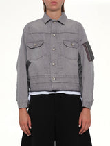 Denim x Nylon Twill Jacket in Gray