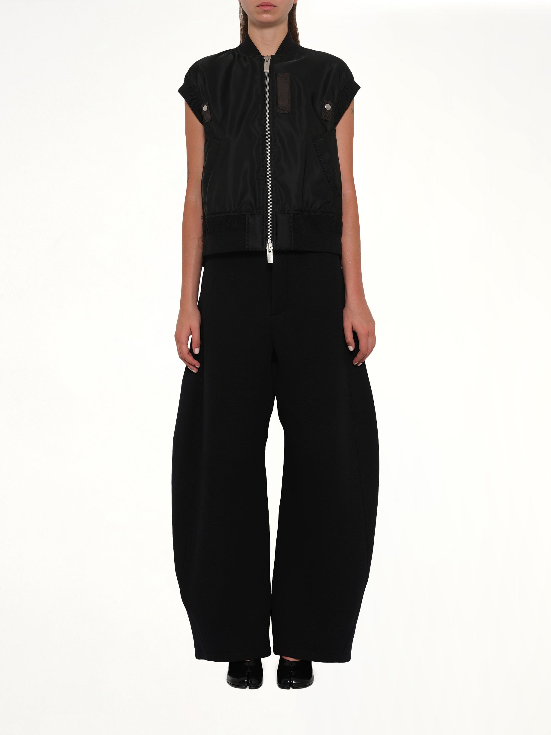 Nylon Twill Vest in Black