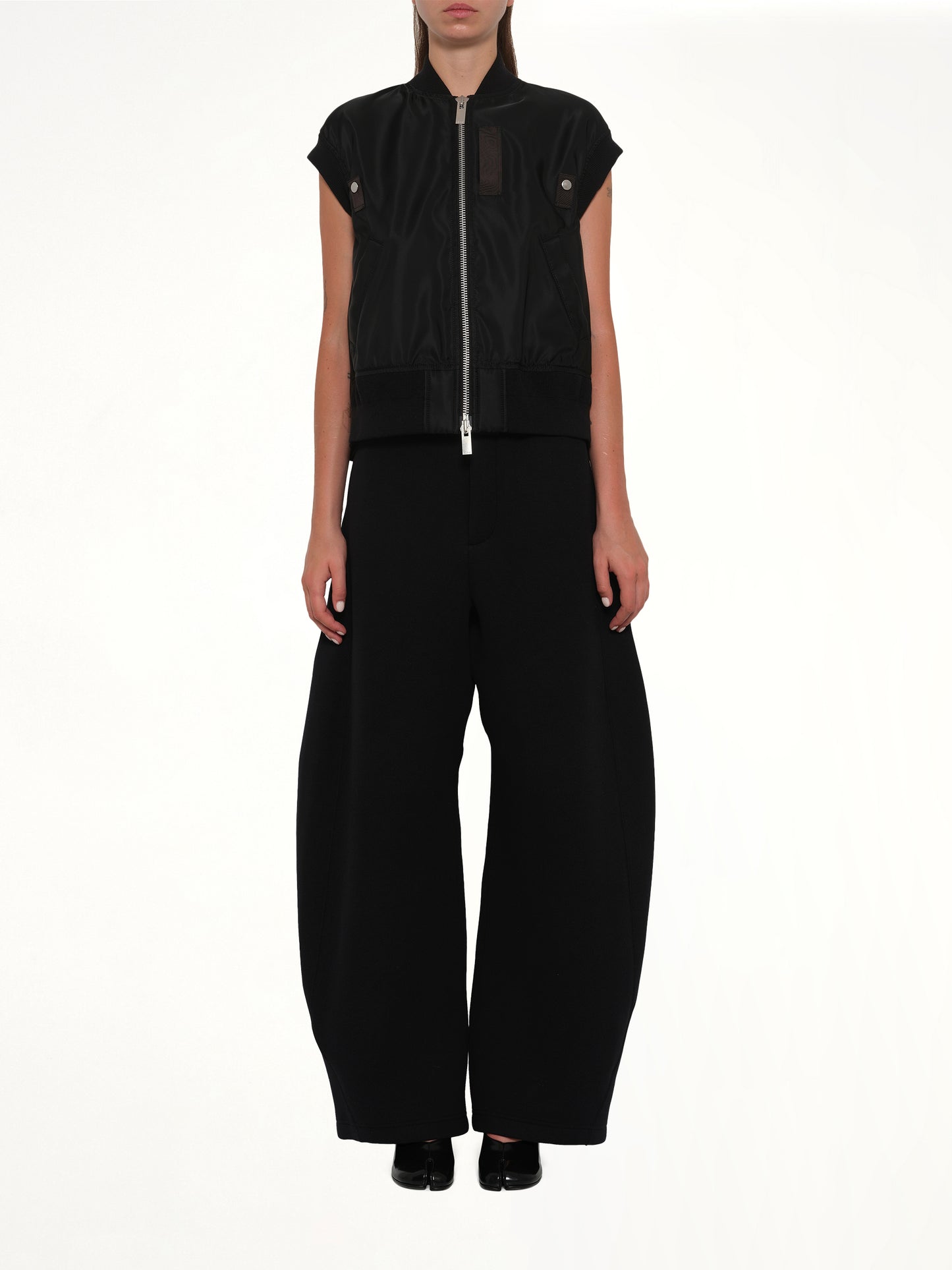 Nylon Twill Vest in Black