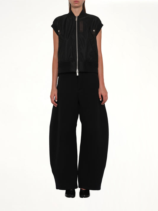 Nylon Twill Vest in Black